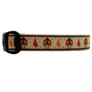 3 Dirty Dawgz Turkey Fall Leaves Give Thanks Country Pumpkin Leaves Thanksgiving Dog Collar for Small Medium Large and XLarge Dogs