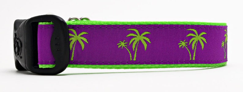 Palm Trees Florida Palm Beach Preppy Ribbon Sommar Exklusiva Hundhalsband bild 3