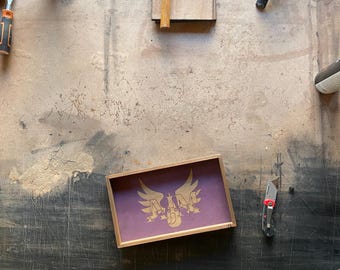 Custom Engraved Dice Tray: Handmade Wooden TTRPG Gaming Tray