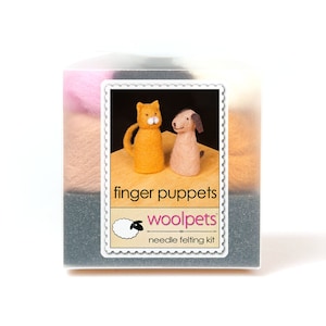 Finger Puppets Needle Felting Kit + 4x4 Foam Pad
