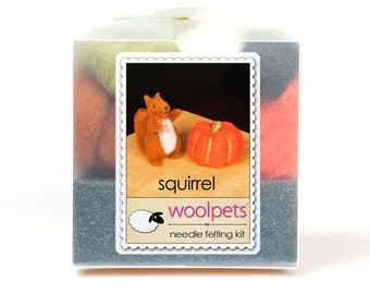 Squirrel Needle Felting Kit + 4x4 Foam Pad