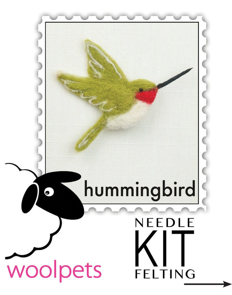 Hummingbird Pin Needle Felting Kit Etsy