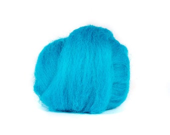 Turquoise Wool Roving - 1 oz. NZ Corriedale