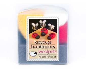 Ladybugs & Bumblebees Needle Felting Kit + 4x4 Foam Pad