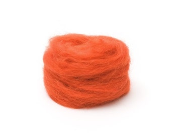 Pumpkin Wool Roving - 1 oz. NZ Corriedale