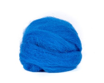 Classic Blue Wool Roving - 1 oz. NZ Corriedale