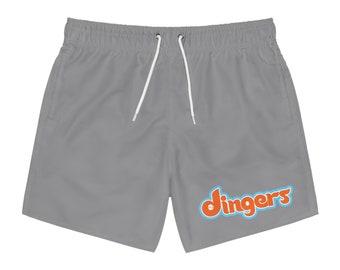 Dingers Gray Swim Trunks (AOP)