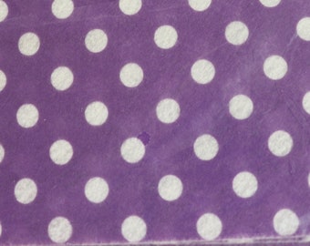 Overstock Sale - 9"x 12" Acrylic Felt 12 sheets - white dots on purple