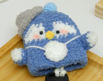 パターン: かぎ針編みのペンギンのキーカバーパターン、あみぐるみの