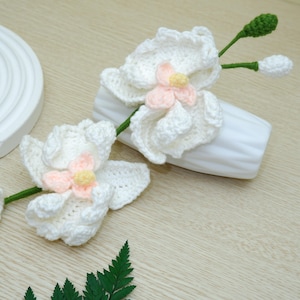 Crochet Flower Pattern PDF, Orchid Flower Crochet Pattern, Handmade Phalaenopsis Orchid  Bouquet, Floral Home Decor, Crochet Flower Tutorial