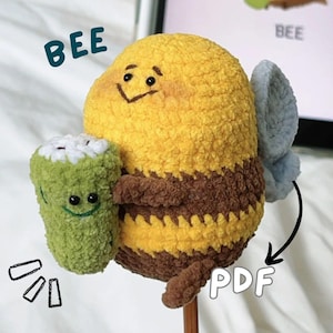 Chubby Bee Amigurumi Pattern PDF, Cute Crochet Bumblebee Toy, Beginner Friendly DIY Gift Idea, Soft Plush Decor, Handmade Tutorial