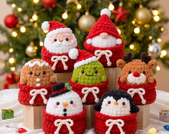 Christmas Mystery Gift Bag Crochet PDF Pattern - Funny Christmas Gift for Friends and Family - Easy Crochet Christmas Amigurumi Tutorial