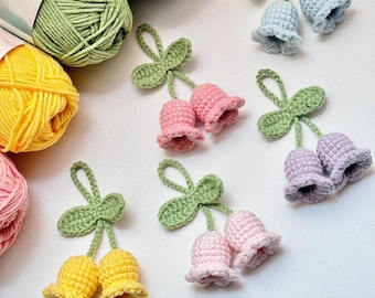 Lily of the Valley Crochet Keychain PDF Pattern, Cute Flower Amigurumi Pattern, Handmade Floral Keyring, Spring Gift, Cute Bag Charm Ideas