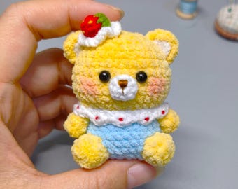 Little Bear Amigurumi Crochet PDF Pattern - Cute Bear Bag Charm Crochet Tutorial - Cute Animal Amigurumi Keychain - Baby Bear Crochet