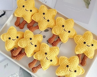 Cute Star Crochet PDF Pattern - How to Crochet Christmas Bag Charm - Cute Christmas Easy Crochet Tutorial, Cute Christmas Ornaments
