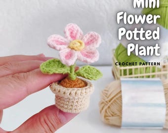 Crochet Daisy Flower Pot Pattern PDF - Mini Fall Pot Pattern, Fall Flower Pot Decor, Handmade Fall Gift Idea, Easy Daisy Pot Pattern