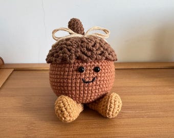 Cute Acorn Crochet PDF Pattern - Cute Acorn Keychain Amigurumi Tutorial - Easy Crochet Acorn Holiday Gift