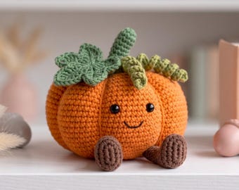 Jelly cat Pumpkin Crochet PDF Pattern - Cute Pumpkin Bag Charm Amigurumi Tutorial - Cozy Fall Decor Crochet Pattern - Pumpkin Amigurumi