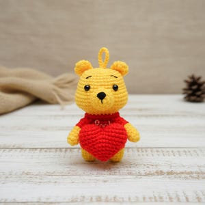 Poo.h Bear with Love Crochet PDF Pattern - How to Crochet Love Bear Keychain Crochet - Valentine Gift for Lover - Crochet Valentine Bear image 10