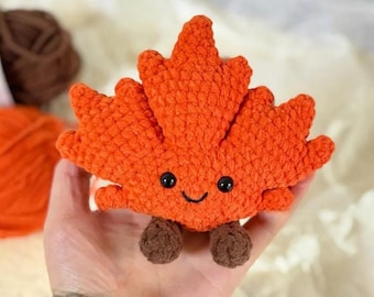 Jelly cat Maple Leaf Crochet PDF Pattern - Cozy Autumn Crochet Amigurumi Tutorial - Maple Leaf Crochet Halloween Decoration - Fall Vibe