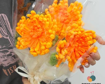 Crochet Chrysanthemums Pattern PDF - Crochet Flower Pattern, Crochet Home Decor, Flower Bouquet Crochet Pattern - Gift for Mother's Day