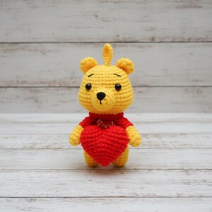 Poo.h Bear with Love Crochet PDF Pattern - How to Crochet Love Bear Keychain Crochet - Valentine Gift for Lover - Crochet Valentine Bear image 3