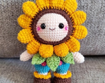 Sunflower Baby Crochet PDF Pattern - Little Doll Amigurumi Tutorial - Sunflower Doll Crochet - Cute Crochet Pattern