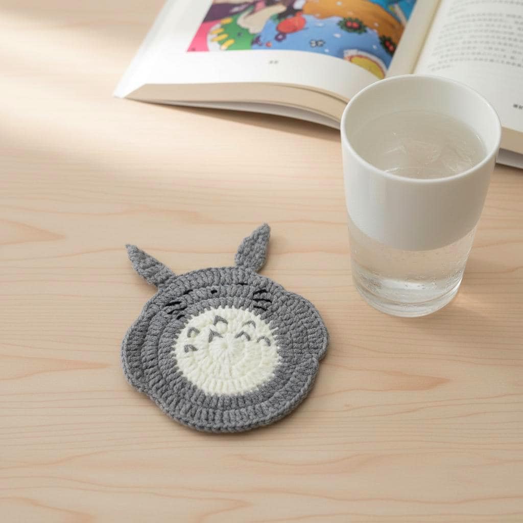 30 Totoro Crochet Patterns for Amigurumi, Gifts, and Home Decor 34 Totoro Coaster Home Decor Pattern