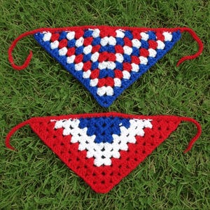 American Bandana Crochet PDF Pattern - Independence Day Accessory Amigurumi Patriotic 4th of July Bandana - America 250th Anniversary