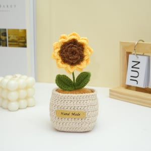 Sunflower Pot Crochet PDF Pattern - Crochet Flower Pot Amigurumi, How to Crochet Flower Pot, Flower Crochet Pattern, Crochet Home Decor