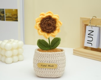 Sunflower Pot Crochet PDF Pattern - Crochet Flower Pot Amigurumi, How to Crochet Flower Pot, Flower Crochet Pattern, Crochet Home Decor