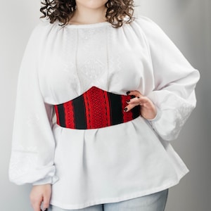 Handmade Underbust Corset, Plus Size Black Red Embroidery Corset Top, Fairy Style, Unique Christmas Gift for Her