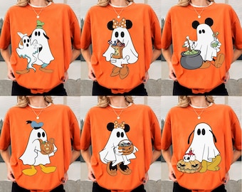 Customize Disney Characters Halloween Shirt, Mickey Ghost Shirt, Mickey's Not So Scary Halloween Party, Disney Halloween Trip Shirt