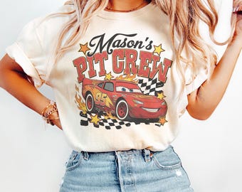 Retro Pit Crew Mama Lightning McQueen Birthday Shirt, Family Matching Disneycars Tee