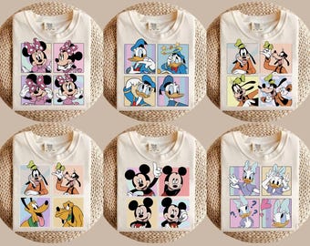Comfort Colors Mickey and Friends Checkered Shirt, Disneyworld Family Vacation Shirt, Disney Characters Tee, Magic Kingdom Shirt, Disney Tee