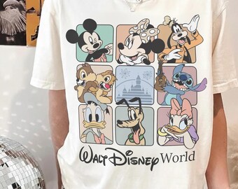Comfort Colors Vintage Mickey And Friends Walt Disneyworld Shirt, Retro Walt Disneyworld Tee, Disney 2026 Trip Disney Family Vacation TShirt