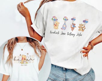 Comfort Colors® Mama Nana Gigi Daddy Grandma Bear Shirt, Personalized Mom Shirt, Custom Kid Name Shirt, Mother's Day Gift, Mama Est Shirt