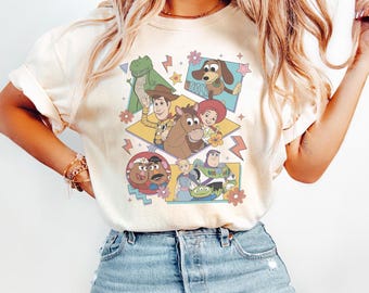 Aesthetic Toy Story Group Shirt, Retro 90s Pixar Movie Tee, Woody Jessie Bullseye Graphic Top, Disney World Matching Family Shirt