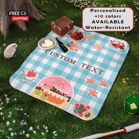 Custom Blanket Picnic Blanket Waterproof Blantet Personalized Gift Beach Blanket Daughter Checkered Blanket Mat Summer Blanket Camping Etsy