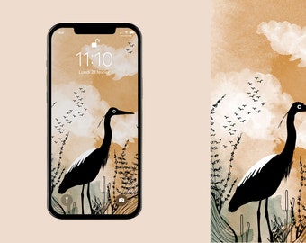Wallpaper | Heron iphone wallpaper | Made in Quebec | Instant download