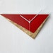 Red Triangle Wall Clock: Geometric Modernist Art, Handmade Linoleum ...
