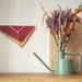Red Triangle Wall Clock: Geometric Modernist Art, Handmade Linoleum ...