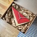 Red Triangle Wall Clock: Geometric Modernist Art, Handmade Linoleum ...