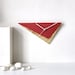 Red Triangle Wall Clock: Geometric Modernist Art, Handmade Linoleum ...