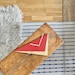 Red Triangle Wall Clock: Geometric Modernist Art, Handmade Linoleum ...