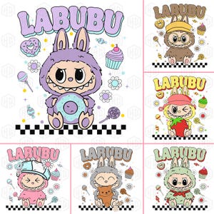 Bundle Trending Pink Cartoon Character Designs Png, Perfect Gift for Kids, Coquette Bow Doll For Kids Girls Png, Funny Cartoon Png, Doll Png