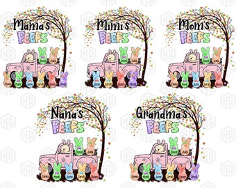 Bundle Custom Easter Mama's/Nana/Mimi/Grandma Peeps Png, Mama Peeps Easter Day, Custom Easter Png, Bunny Easter Png, Grandma Easter Png