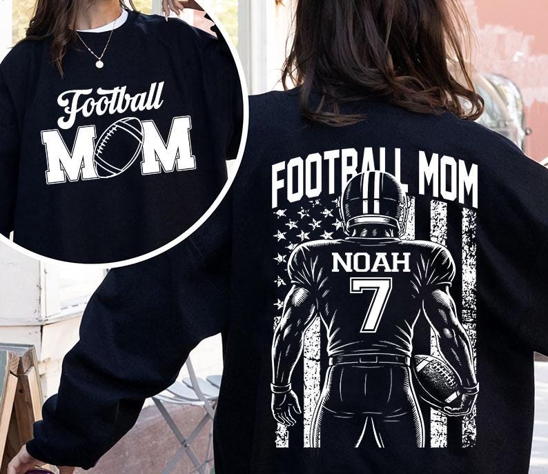 Custom Football Mom Png, Custom Kids Name & Jersey Number Png ...