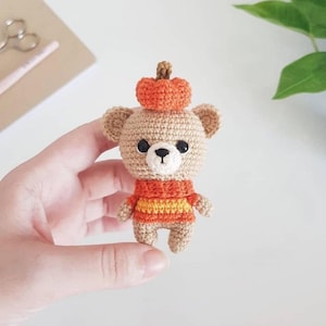 Bear crochet pattern, Amigurumi bear pattern, Crochet bear, Pumpkin bear Crochet, Crochet animals, PDF pattern only, PDF digital