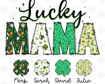 Lucky Mama Png personnalisé, St Patrick's Day Mama Png, St Patricks day png, Lucky Mama png, St Patrick Png, Shamrock png, St Patrick rétro png